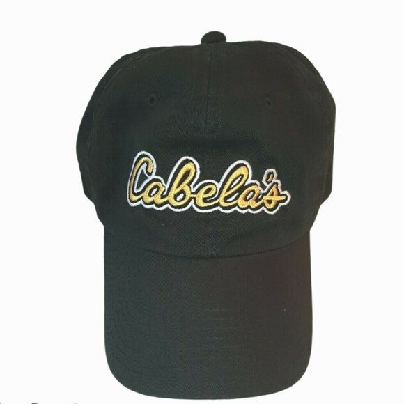 Cabela's Dark Green Yellow Baseball Cap Hat Embroidered Adjustable - Picture 1 of 9